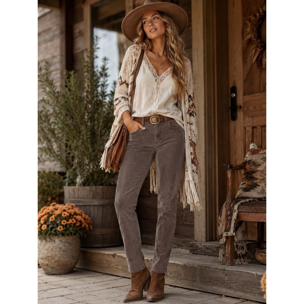 JustFab Brown Corduroy Pants size 31